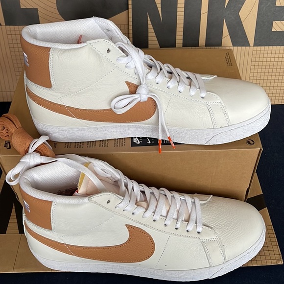 Nike SB Zoom Blazer Mid ISO white/LT cognac-white-white Men’s - Picture 3 of 16